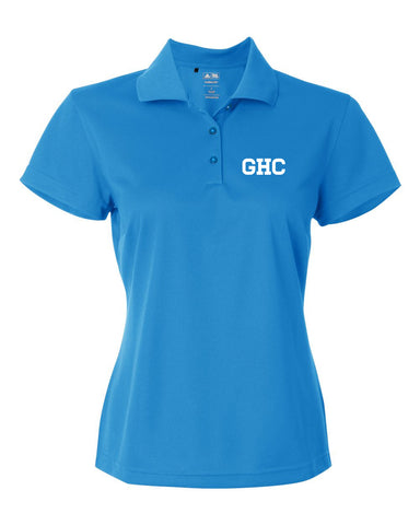 GHC Adidas Ladies Golf ClimaLite® Polo Med Blue