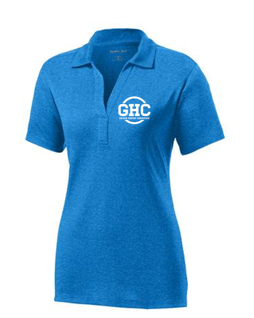 GHC Heather Contender Ladies Polo Med Blue
