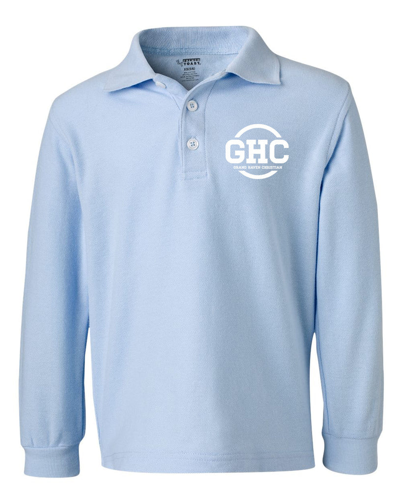 GHC Boys' Long Sleeve Pique Polo