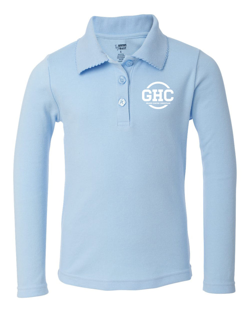 GHC Girl's Long Sleeve Pique Polo